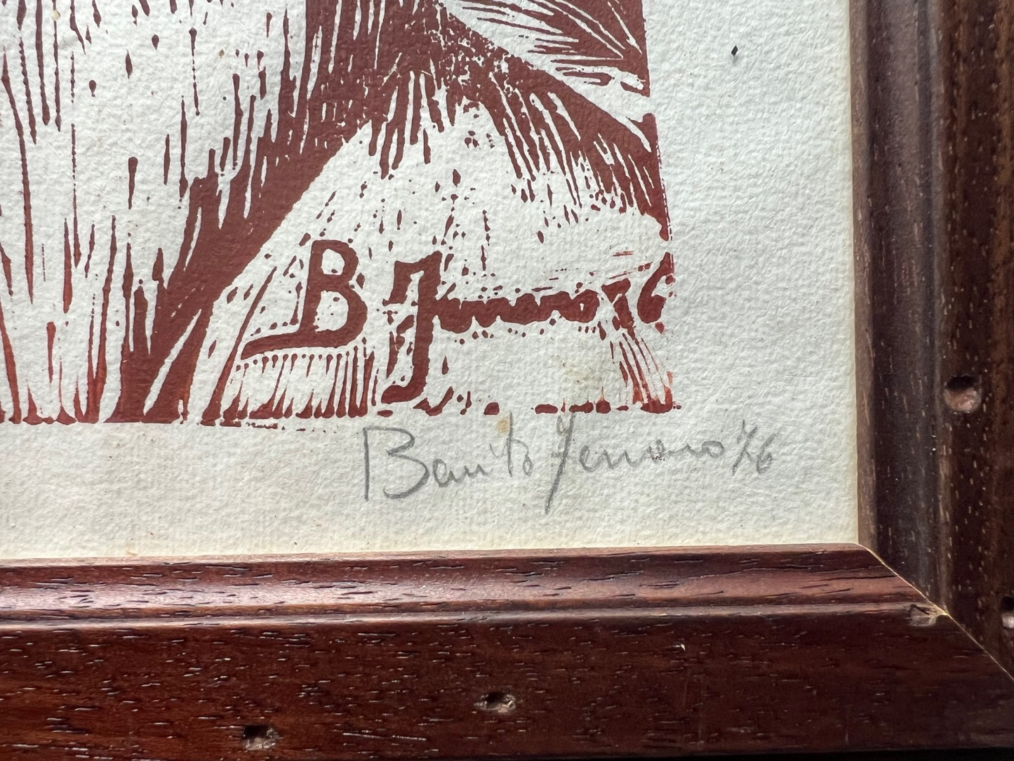 1976 TERREMOTO FRIULI XILOGRAFIA BENITO FERRARO VICO EQUENSE cm 55 x 40
