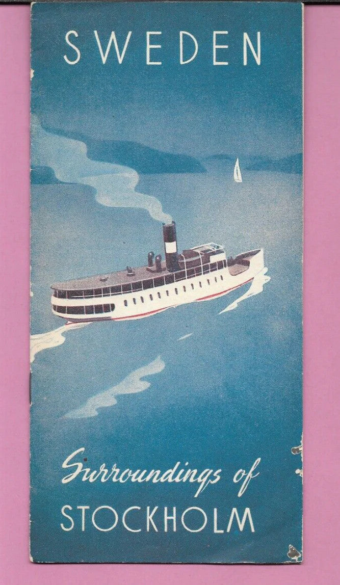 1949 BROCHURE TURISTICA SWEDEN SURROUNDINGS OF STOCKHOLM CARTA, FOTO, ILLUSTRAZ