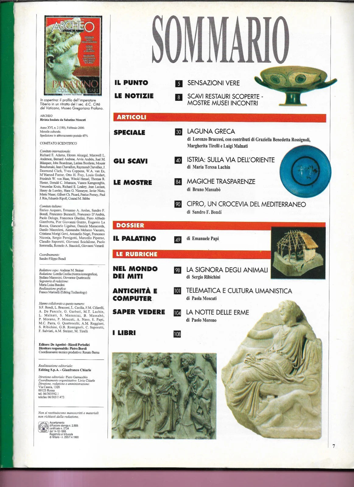PALATINO IL OLLE DEI CESARI ARCHEO ANNO XVI NUMERO 2 (180) DE AGOSTINI 2000