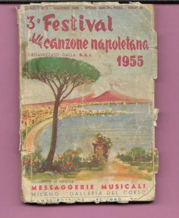 3° FESTIVAL DELLA CANZONE NAPOLETANA ORGANIZZATO DALLA RAI 1955 TESTI