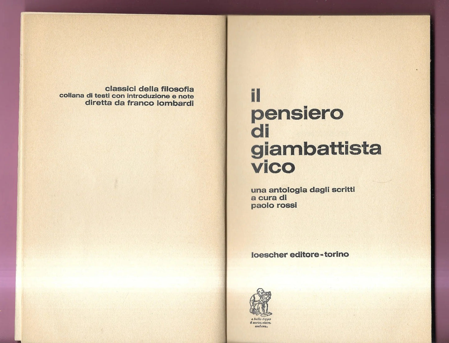 IL PENSIERO DI GIAMBATTISTA VICO LOESCHER 1982