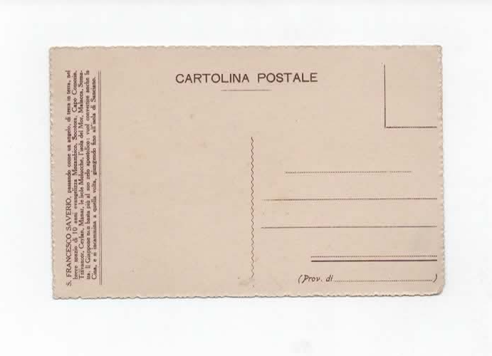 CARTOLINA COMPAGNIA DI GESU' SAN FRANCESCO SAVERIO EVANGELIZZA I POPOLI PAGANI
