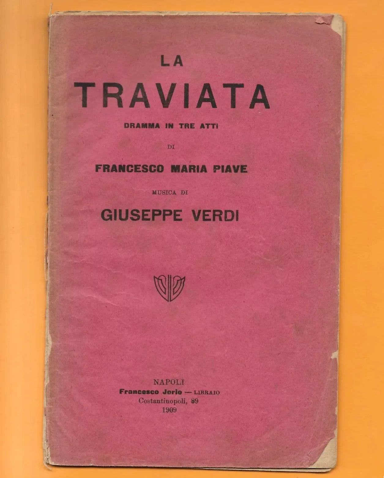 Libretto d'opera LA TRAVIATA GIUSEPPE VERDI 1909 NAPOLI F. JORIO EDITORE