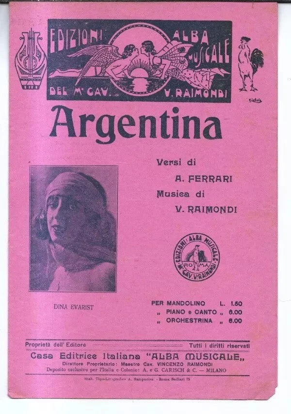SPARTITO ARGENTINA - GRAN TANGO di A. Ferrari - V. Raimondi, 1927 ALBA MUSICALE