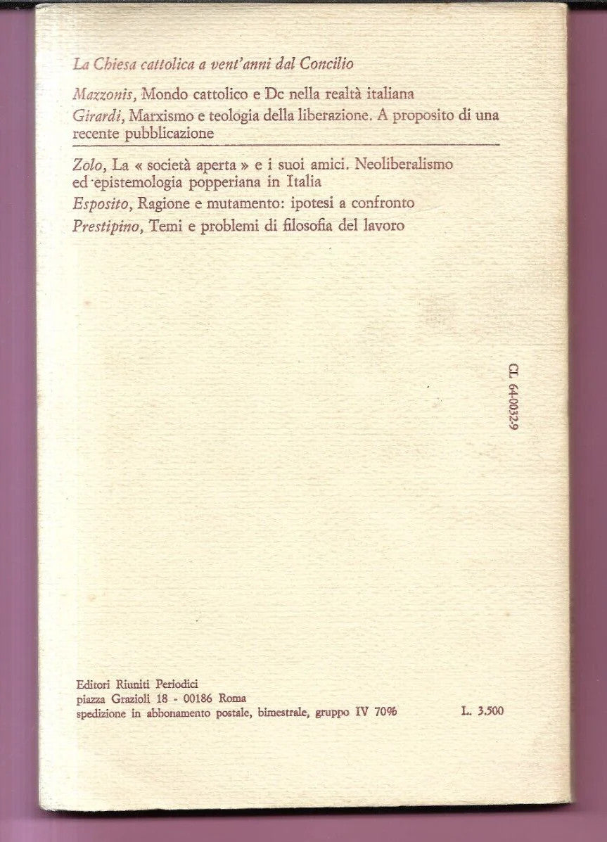 CRITICA MARXISTA 3 - 1982 SU ALCUNI ASPETTI DELLA REALTA' SOVIETICA