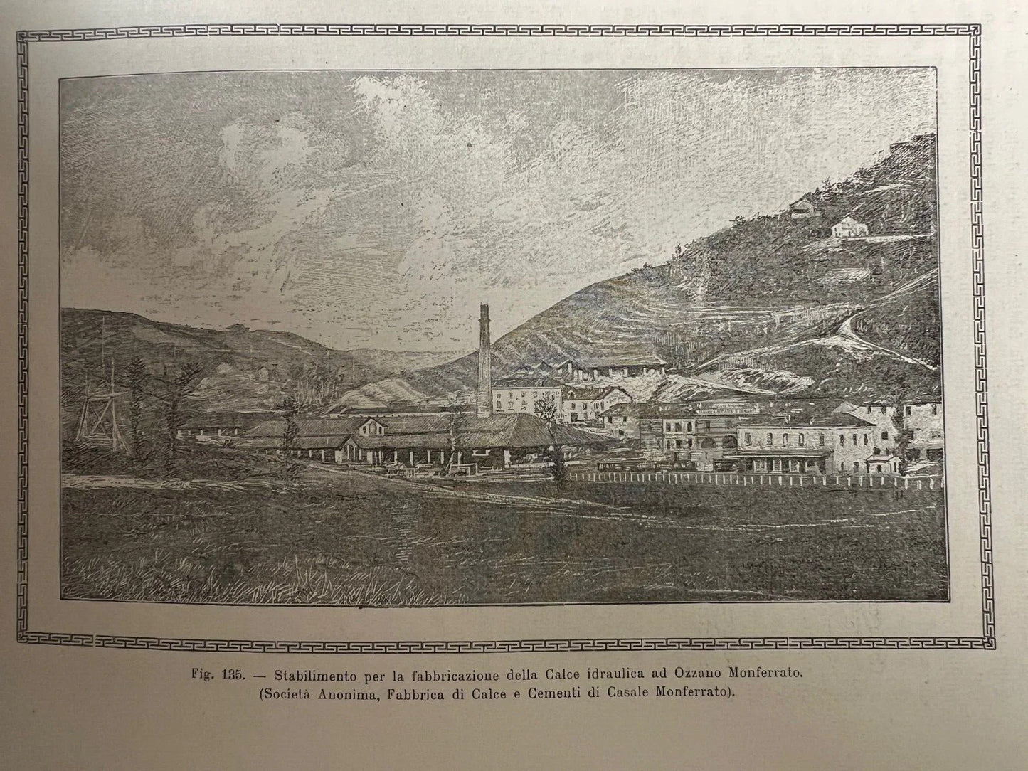 STAMPA 1886 OZZANO MONFERRATO STABILIMENTO PER LA FABBRICAZIONE DELLA CALCE IDRA