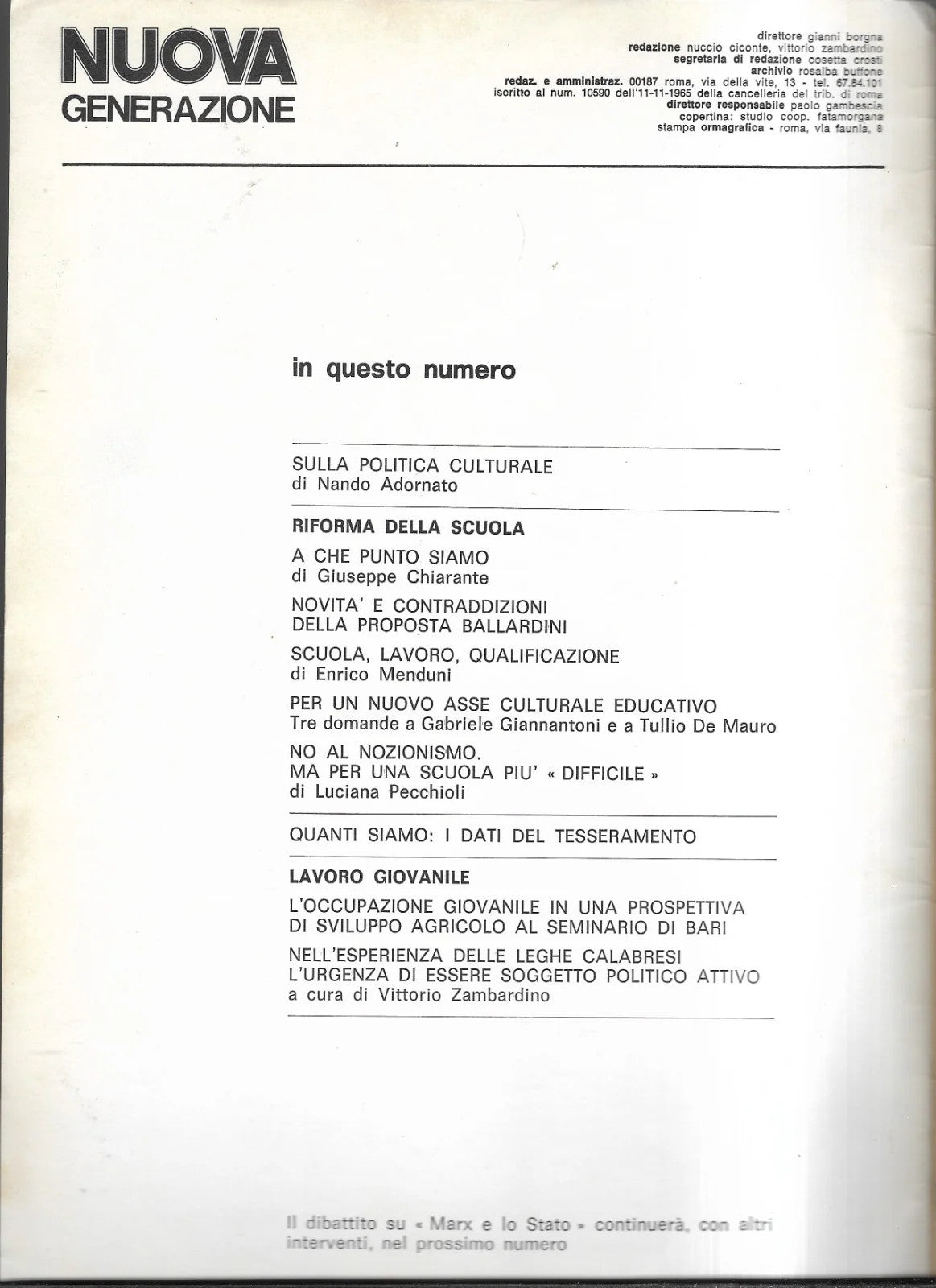 NUOVA GENERAZIONE APRILE 1976 RIVISTA DELLA FEDERAZIONE GIOVANILE COMUNISTA