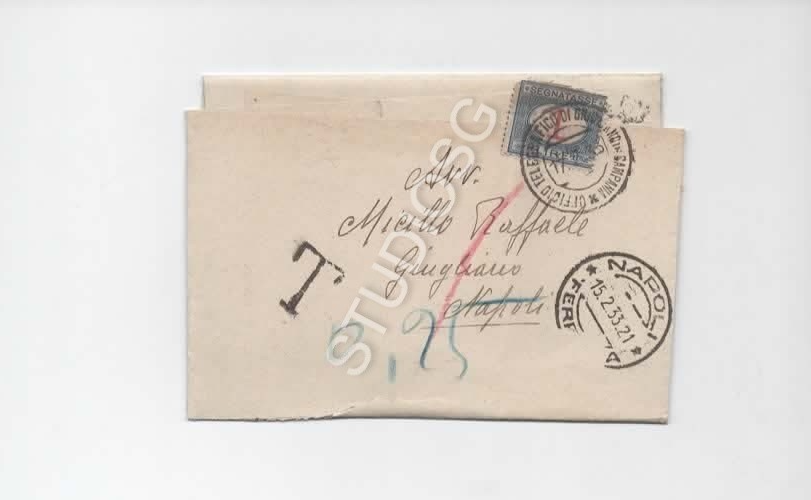 1933 LETTERA CARCERE DI POGGIOREALE TASSATA SEGNATASSE 1 LIRA STORIA POSTALE