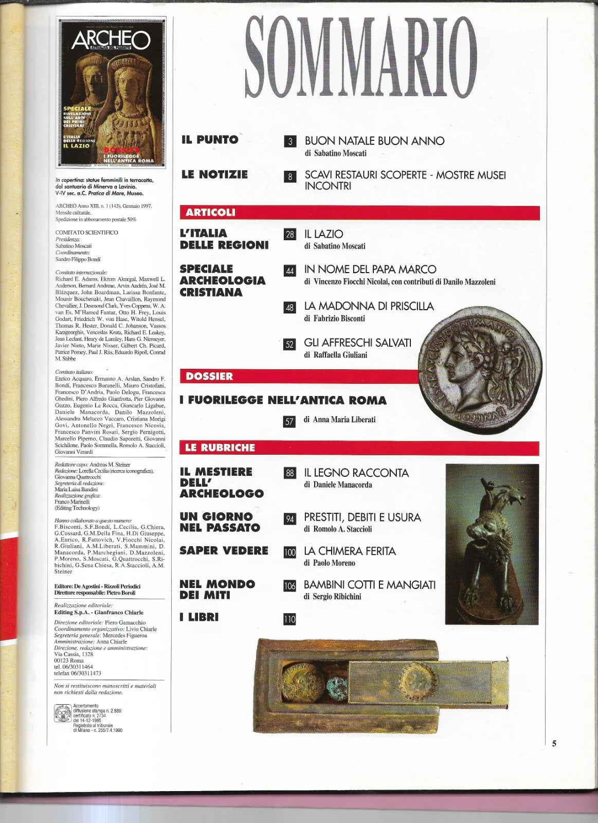 I FUORILEGGE NELL'ANTICA ROMA ARCHEO ANNO XIII NUMERO 1 DE AGOSTINI 1997