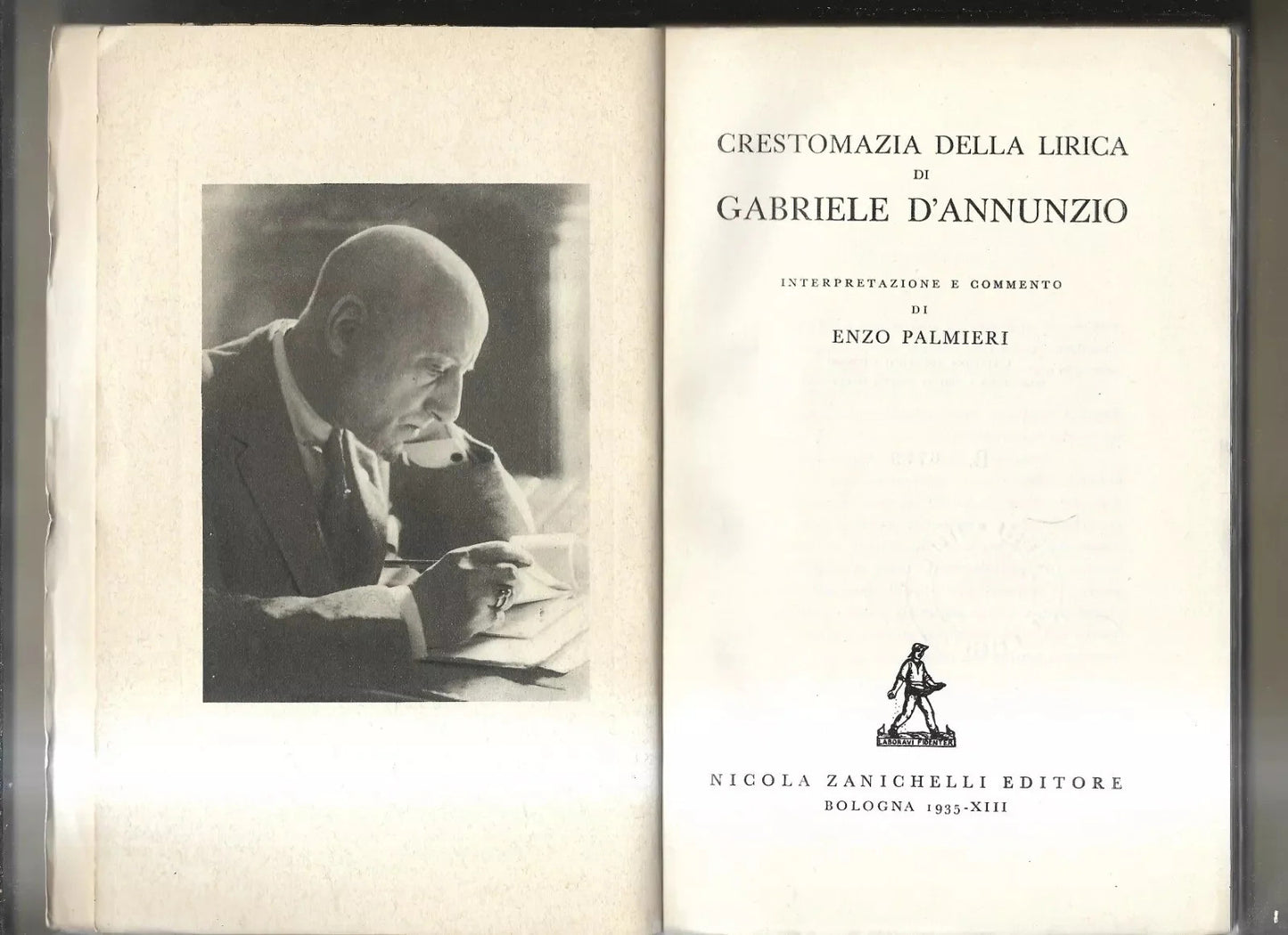 INTONSO CRESTOMAZIA DELLA LIRICA DI GABRIELE D'ANNUNZIO ZANICHELLI 1935