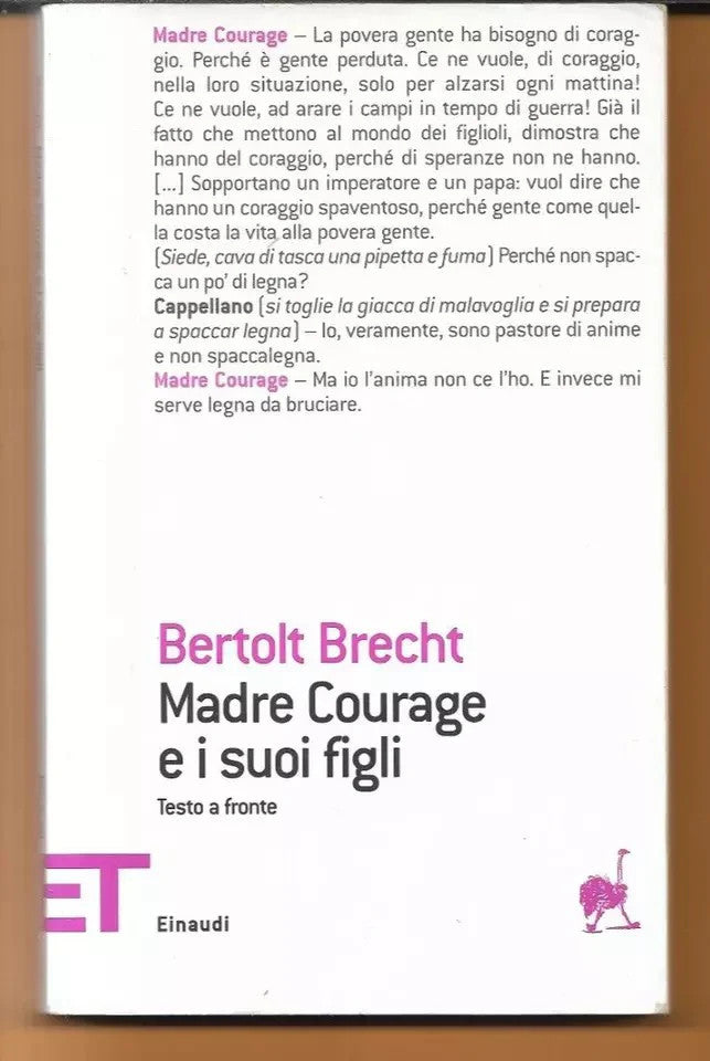 BERTOLT BRECHT MADRE COURAGE E I SUOI FIGLI TESTO A FRONTE EINAUDI 2014 TEATRO