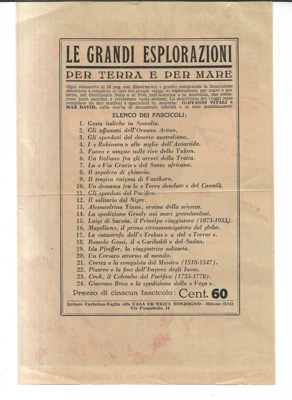 1887 VOLANTINO LITOGRAFICO EDITORIA CASA EDITRICE SONZOGNO LIBRO PUBBLICITA'