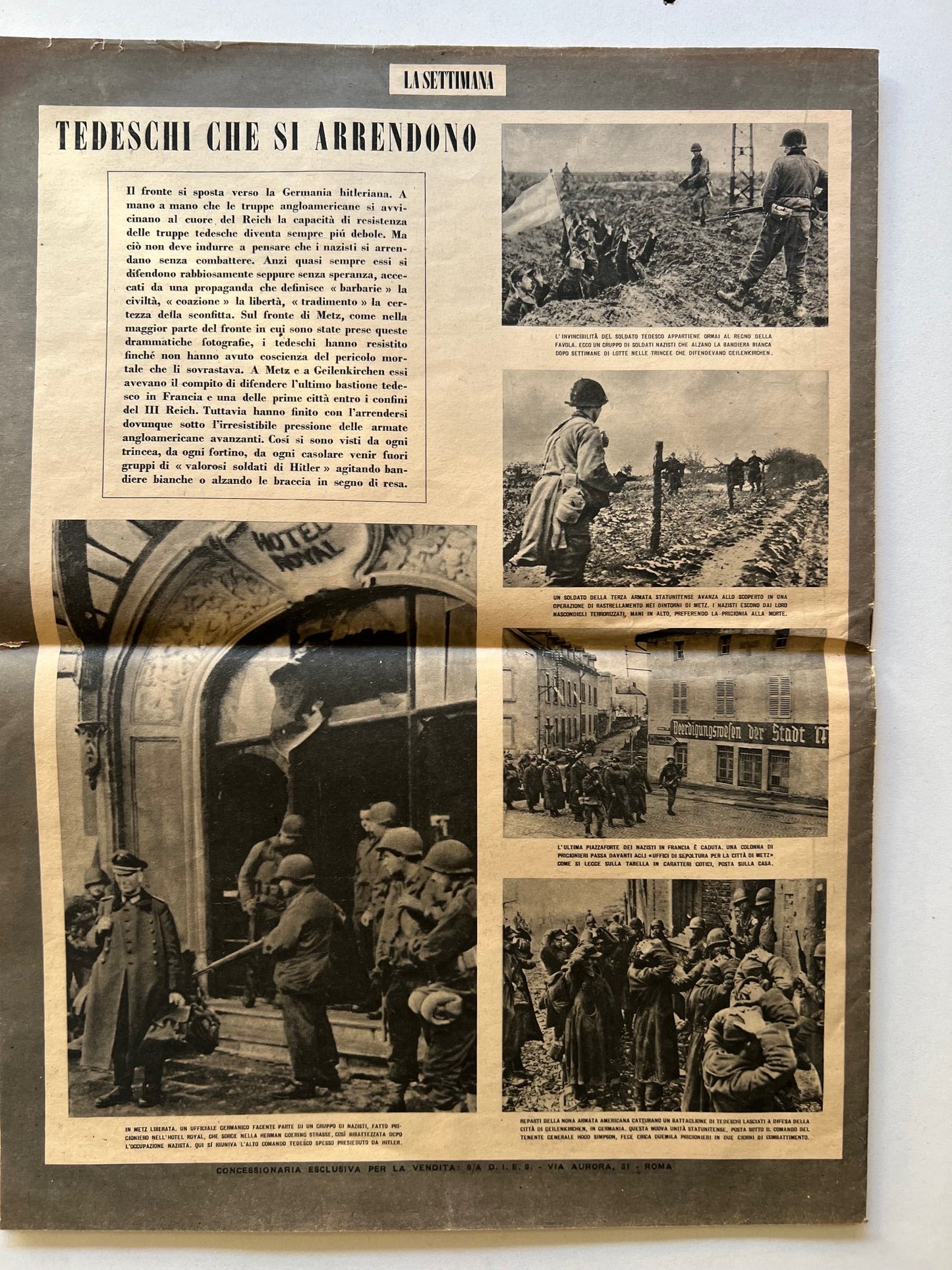 RARISSIMO Numero 1 "La Settimana" 1944 - Stille & Pannunzio - Shoah, Partigiani, Bomba Atomica