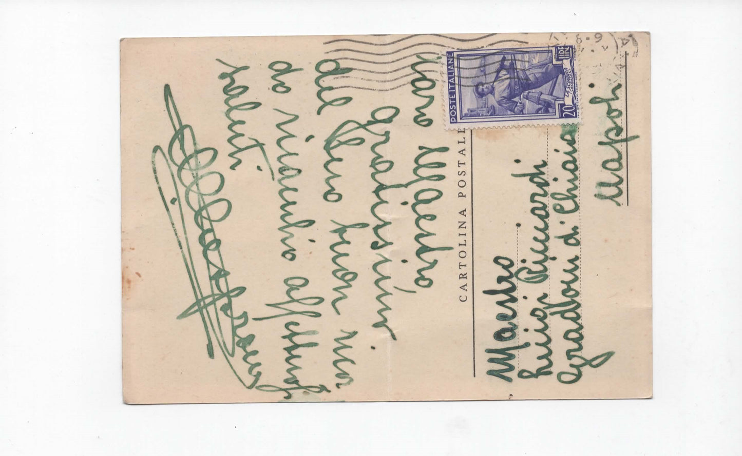 VENEZIA 1951 - Mostra Cinema (Krayer) - Autografo EDOARDO MASSARONI al Maestro Ricciardi