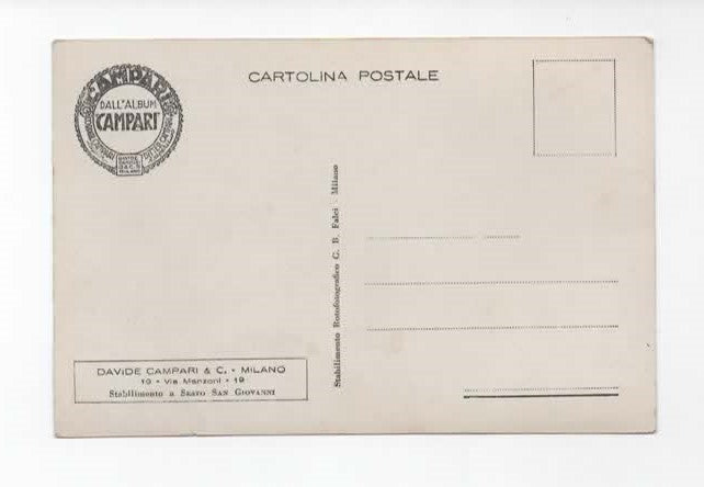 Rara Cartolina Pubblicitaria Campari – Attore Giovanni Cimara – Serie "Dall'Album Campari" – Anni '20/'30