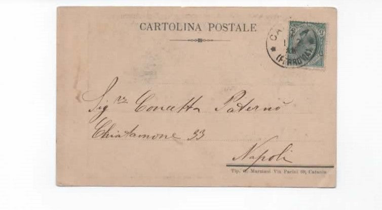 Rara Cartolina Viaggiata Poeta Mario Rapisardi – Ritratto – da Catania a Napoli 1914