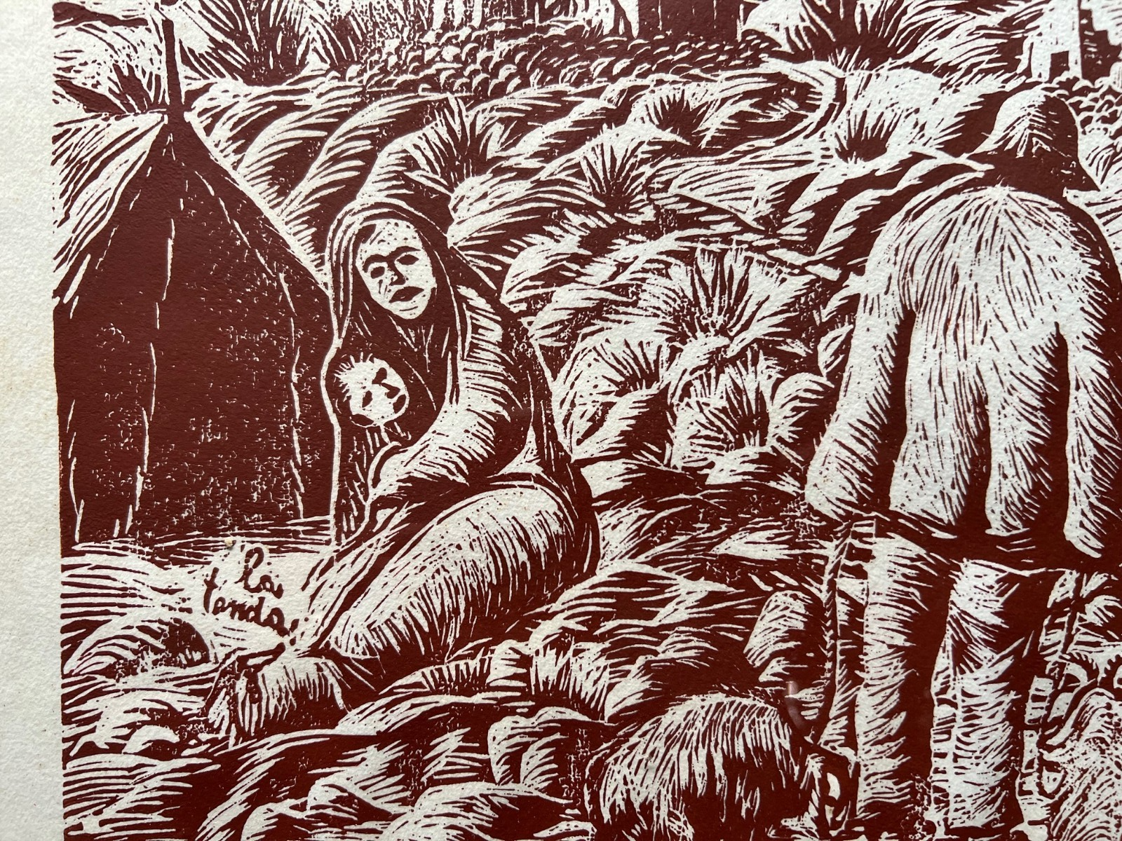 1976 TERREMOTO FRIULI XILOGRAFIA  BENITO FERRARO VICO EQUENSE cm 55 x 40