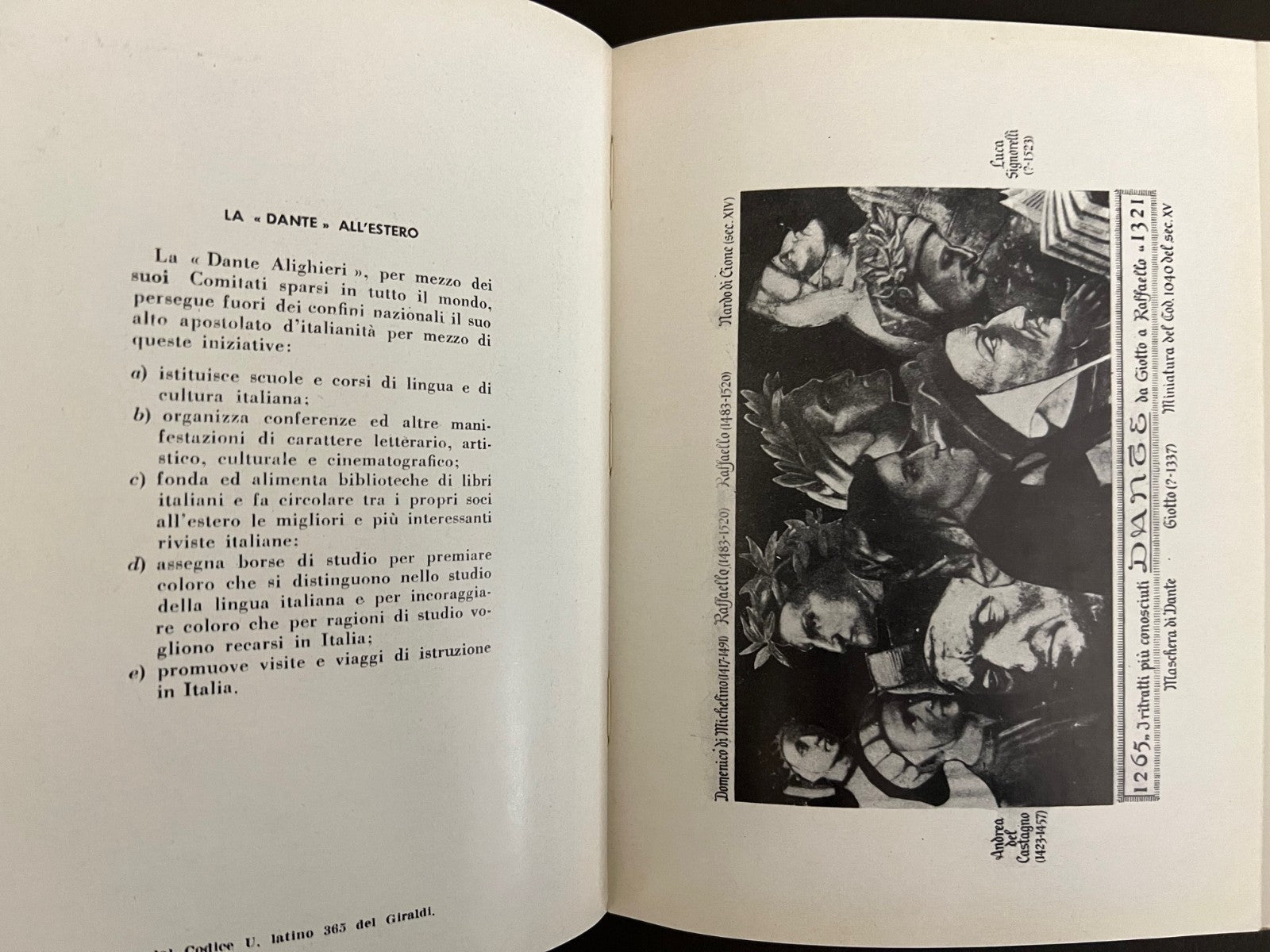 AGENDA 1964 SOCIETA' DANTE ALIGHIERI ILLUSTRATA