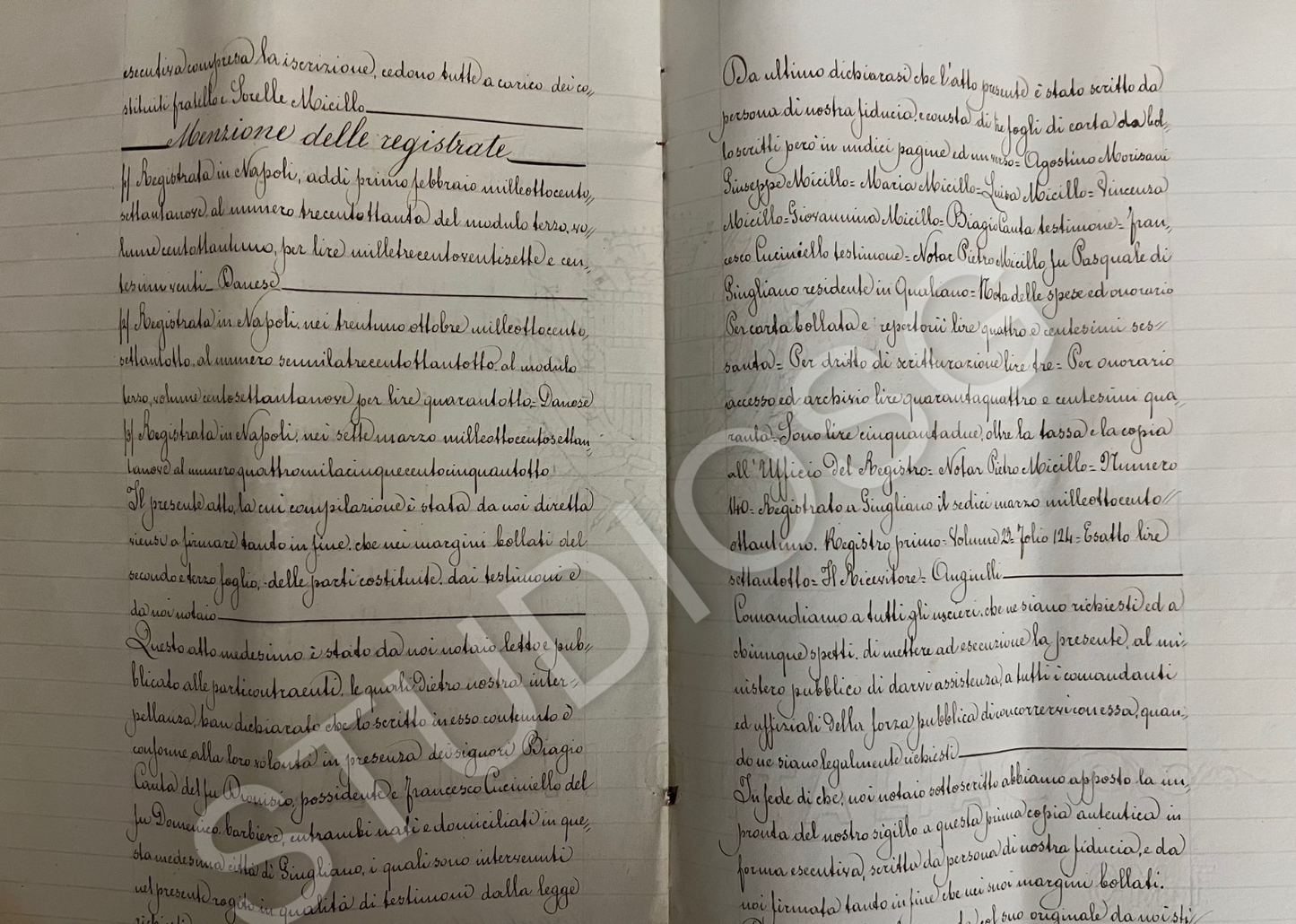 MANOSCRITTO 12 PAGINE 1881 PRINCIPESSA DI CAPUA PENELOPE CAROLINA SMITH BORBONE