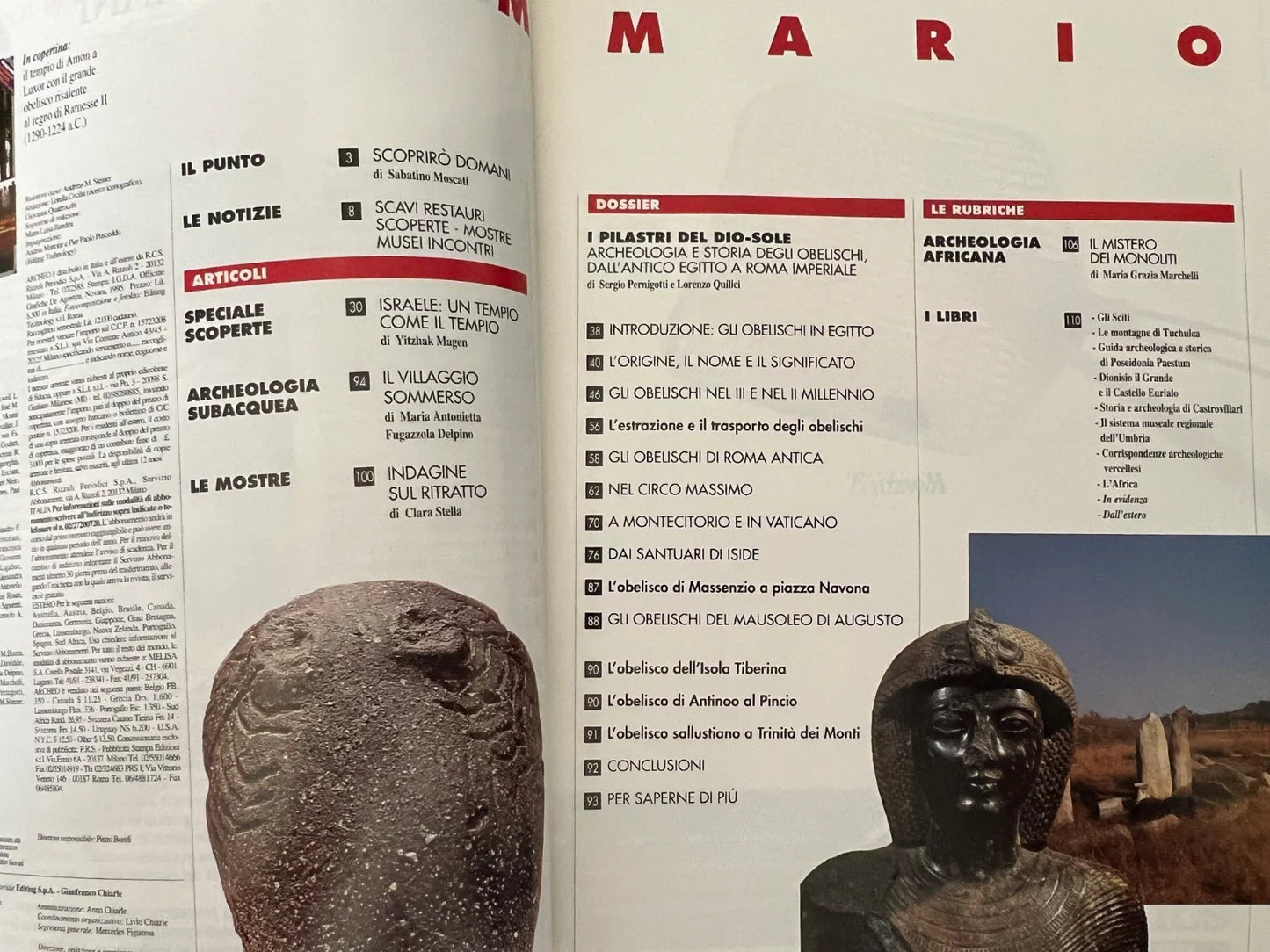 I PILASTRI DEL DIO SOLE ARCHEO ANNO X NUMERO 10 ( 125 ) DE AGOSTINI 1995