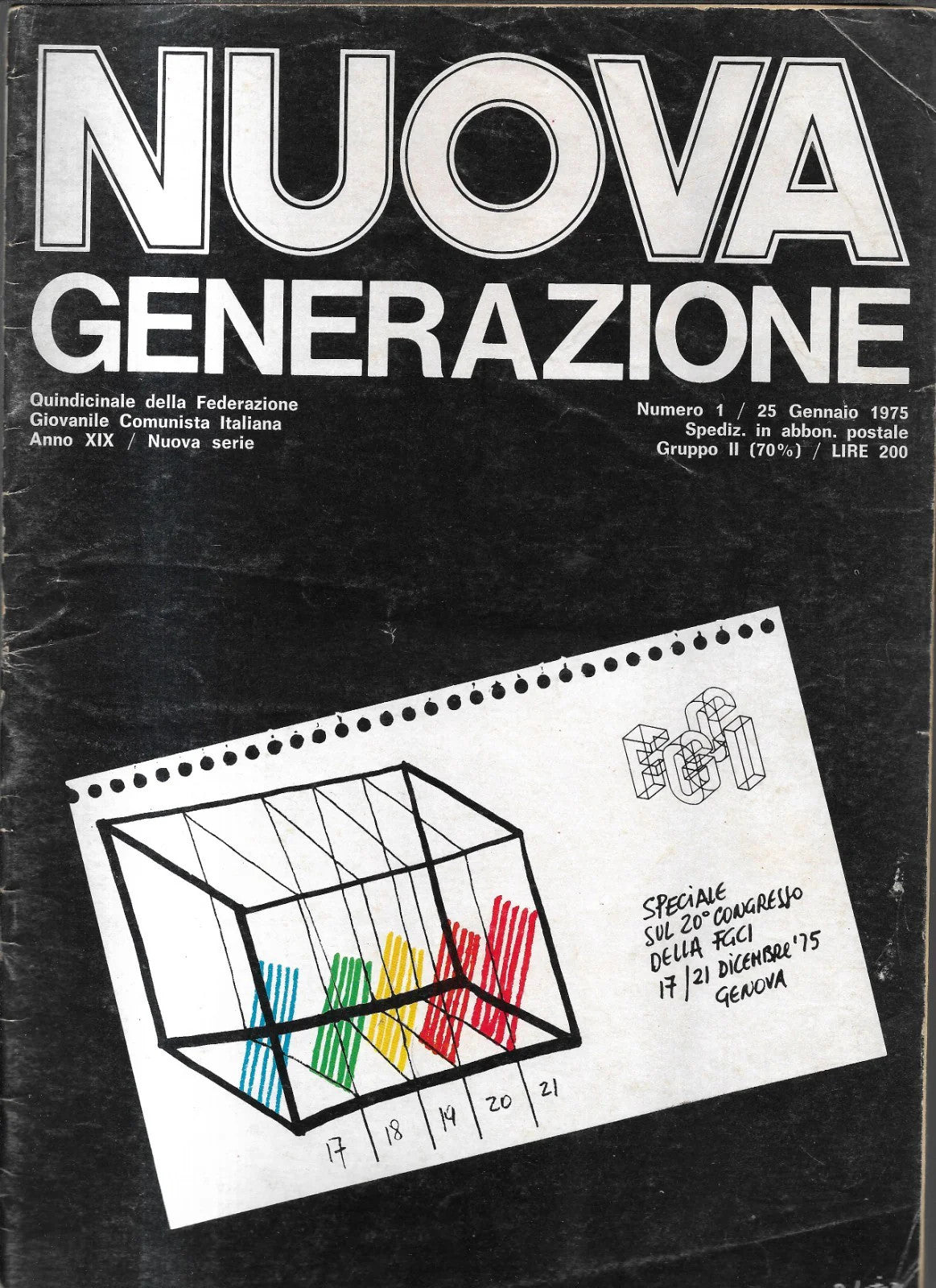 NUOVA GENERAZIONE GENNAIO 1975 RIVISTA DELLA FEDERAZIONE GIOVANILE COMUNISTA