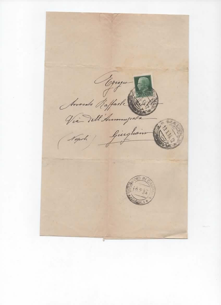 LETTERA STAMPATO 1934 CARCERI GIUDIZIARIE DI NAPOLI POGGIOREALE SEZ. FEMMINILE