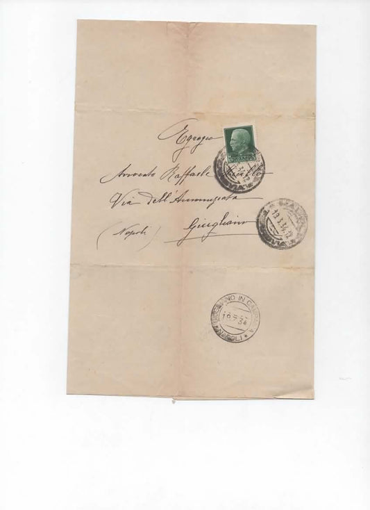 LETTERA STAMPATO 1934 CARCERI GIUDIZIARIE DI NAPOLI POGGIOREALE SEZ. FEMMINILE