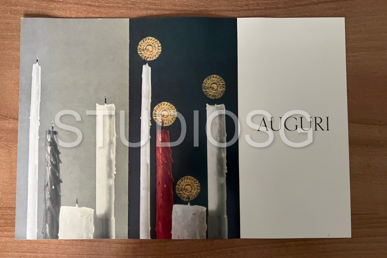 PUBBLICITARIO BIGLIETTO AUGURI MANIFATTURA CERAMICA POZZI 1965 AGENZIA AGE MILAN