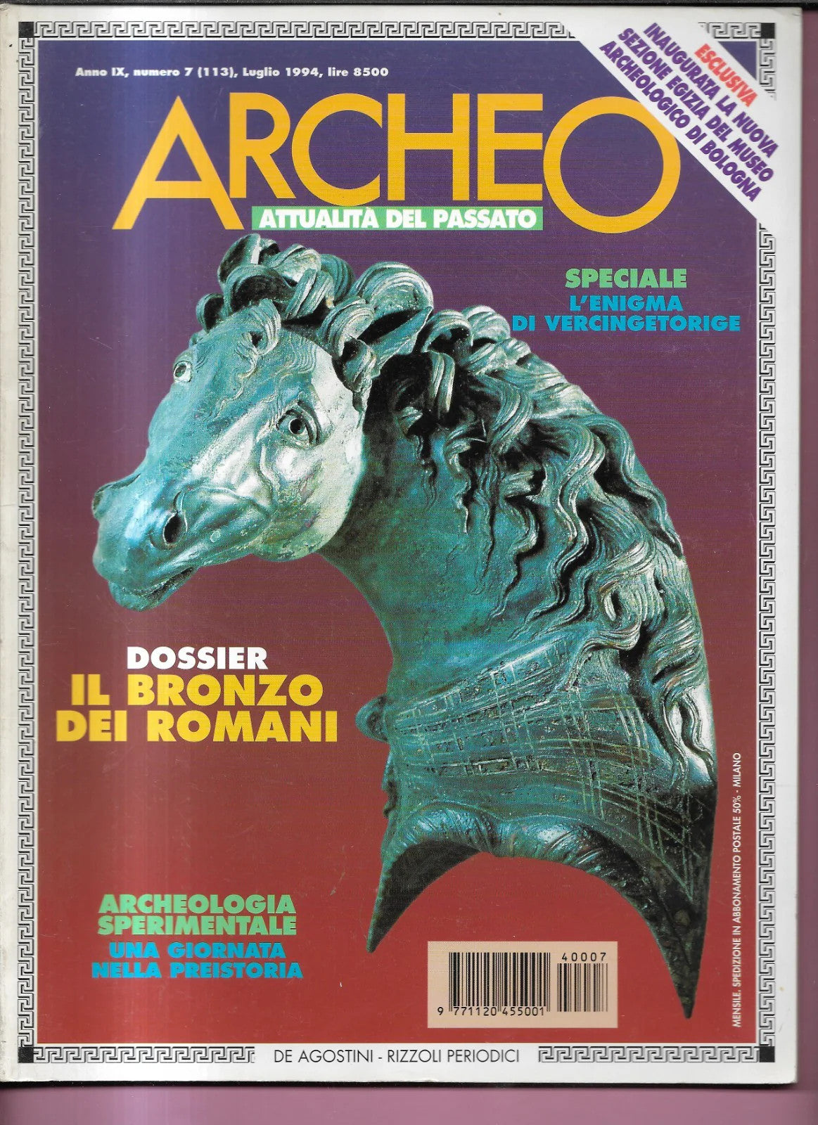 IL BRONZO DEI ROMANI ARCHEO ANNO IX NUMERO 7 (113) DE AGOSTINI 1994
