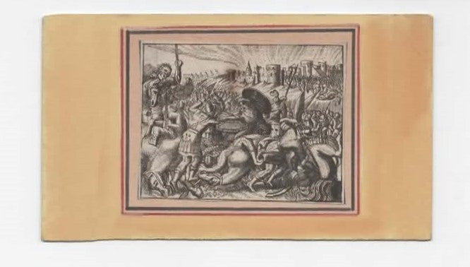 INCISIONE  XVII SECOLO ANTONIO TEMPESTA SCENA DI BATTAGLIA