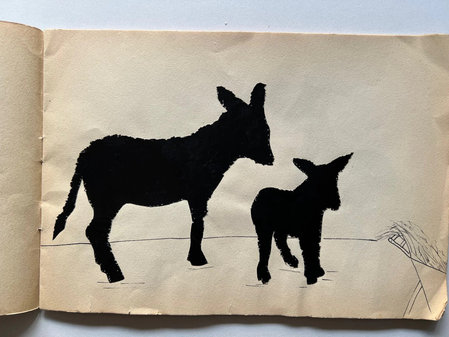 1951 2 ALBUM DA DISEGNO GIOTTO CON DISEGNI USATI QUADERNI SCUOLA D'EPOCA