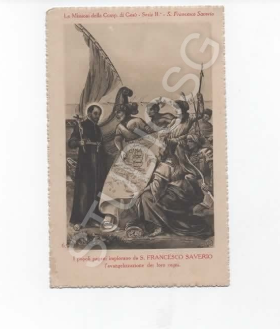 CARTOLINA COMPAGNIA DI GESU' SAN FRANCESCO SAVERIO EVANGELIZZA I POPOLI PAGANI
