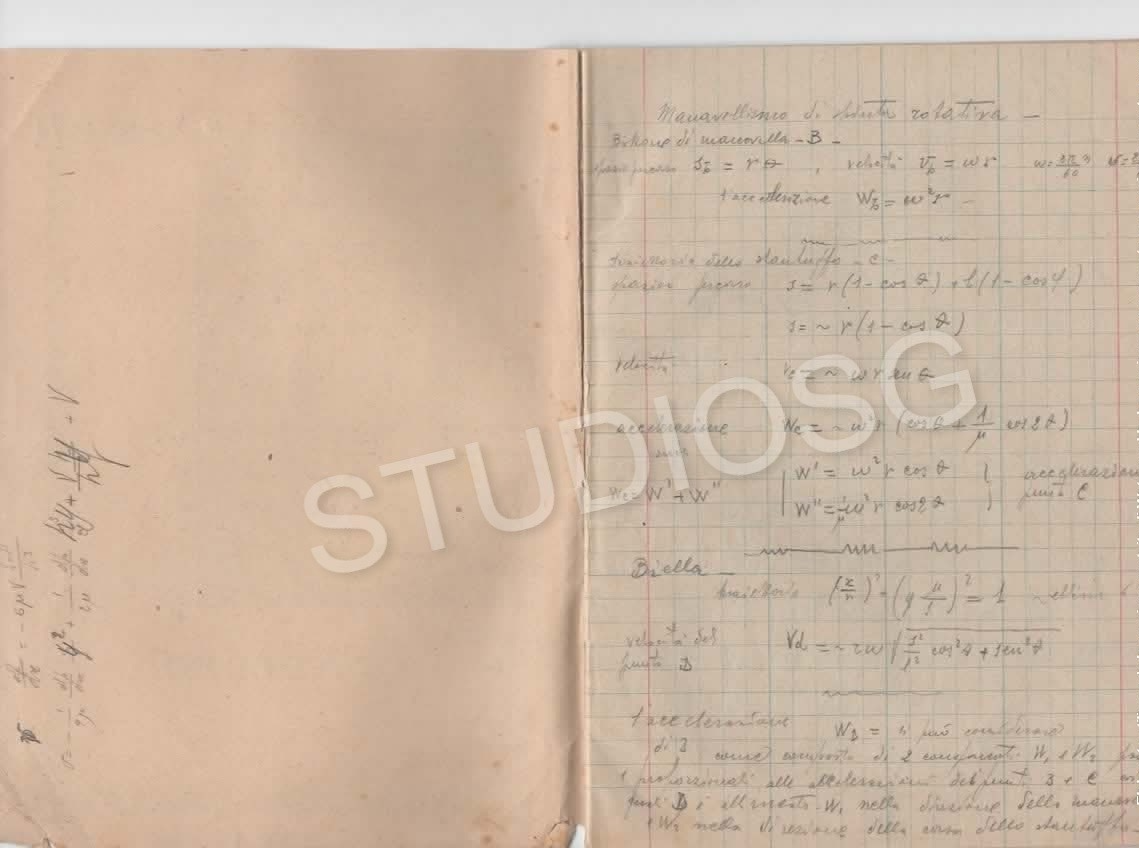 QUADERNO D'EPOCA PRIMI '900 INGEGNERIA MECCANICA NAPOLI VESUVIO
