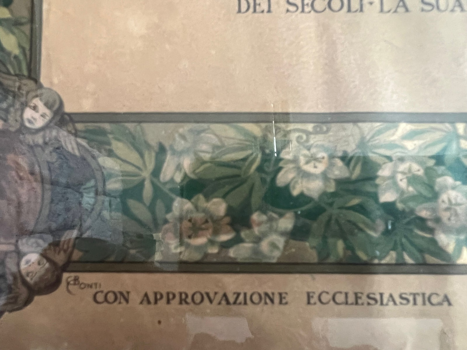 Stampa religiosa per l'adorazione del crocifisso dedica Papa Benedetto XV 1917