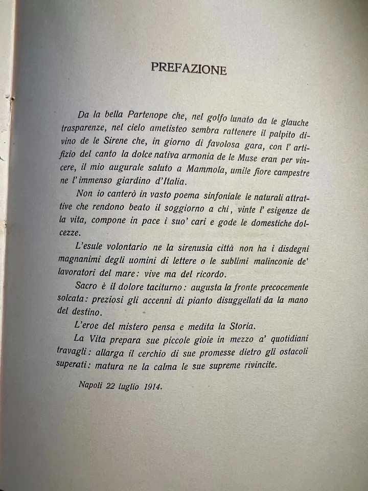 D. ZANGARI UN NAUFRAGO DE LA GLORIA GIOVANNI CRISOSTOMO SCARFO' 1914 NAPOLI RARO