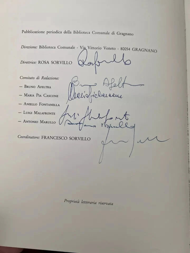 GRAGNANO DEI MACCARONI - PROFILO STORICO , 1983 BIBLIOTECA COMUNALE DI GRAGNANO