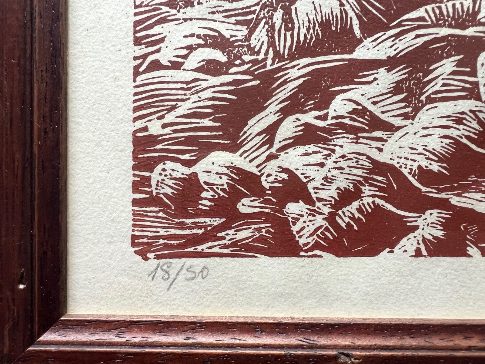1976 TERREMOTO FRIULI XILOGRAFIA  BENITO FERRARO VICO EQUENSE cm 55 x 40