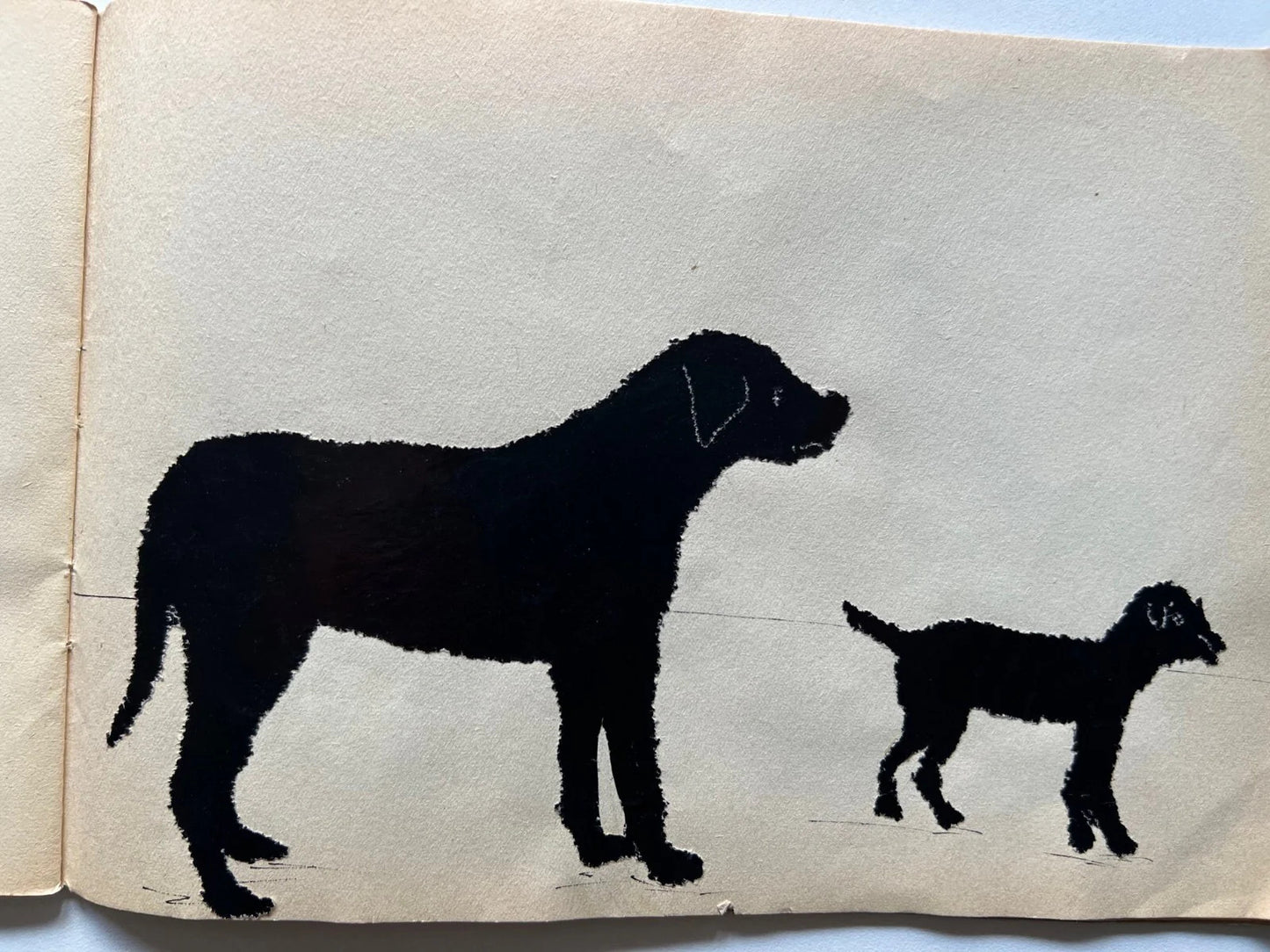 1951 2 ALBUM DA DISEGNO GIOTTO CON DISEGNI USATI QUADERNI SCUOLA D'EPOCA