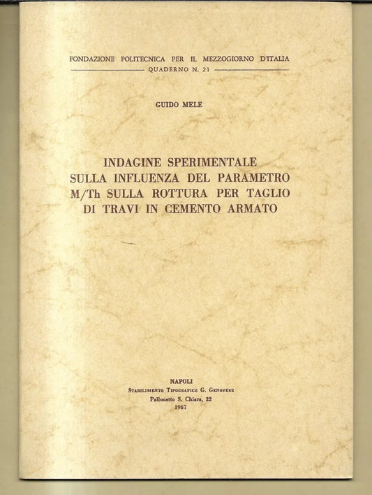 Ingegneria Indagine Sperimentale sulla influenza del Parametro M/Th sulla Rottur