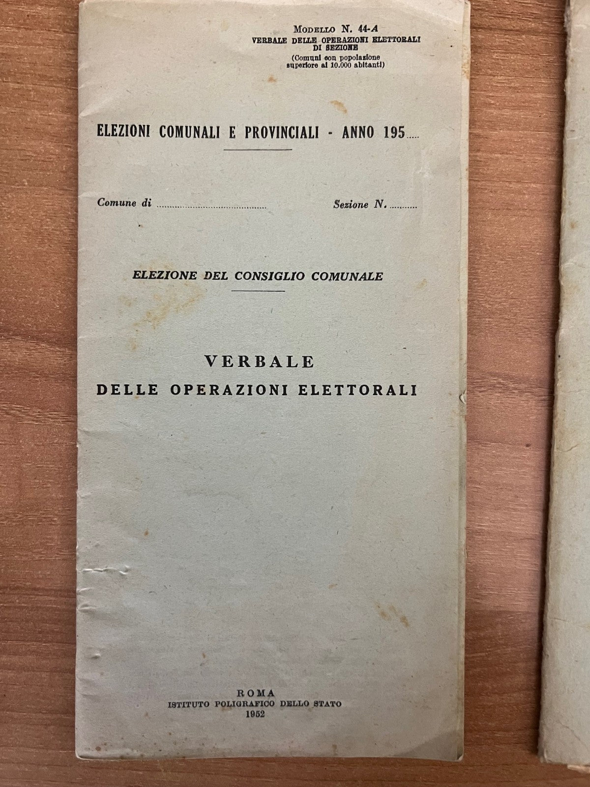 1952 ELEZIONI AMMINISTRATIVE MINISTERO DELL'INTERNO 2 OPUSCOLI ISTRUZIONI ELETT