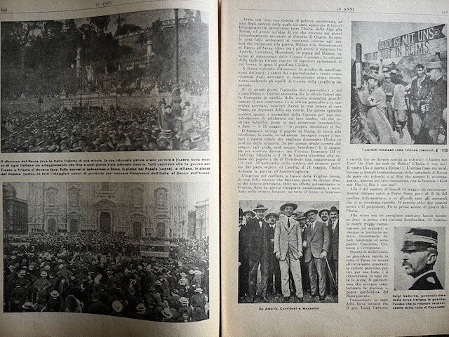 RARO LOTTO 6 RIVISTE 50 ANNI, ILLUSTRATO, GUERRA, D'ANNUNZIO, BATTISTI, MARCONI