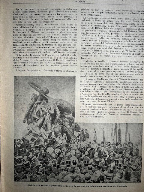 RARO LOTTO 6 RIVISTE 50 ANNI, ILLUSTRATO, GUERRA, D'ANNUNZIO, BATTISTI, MARCONI