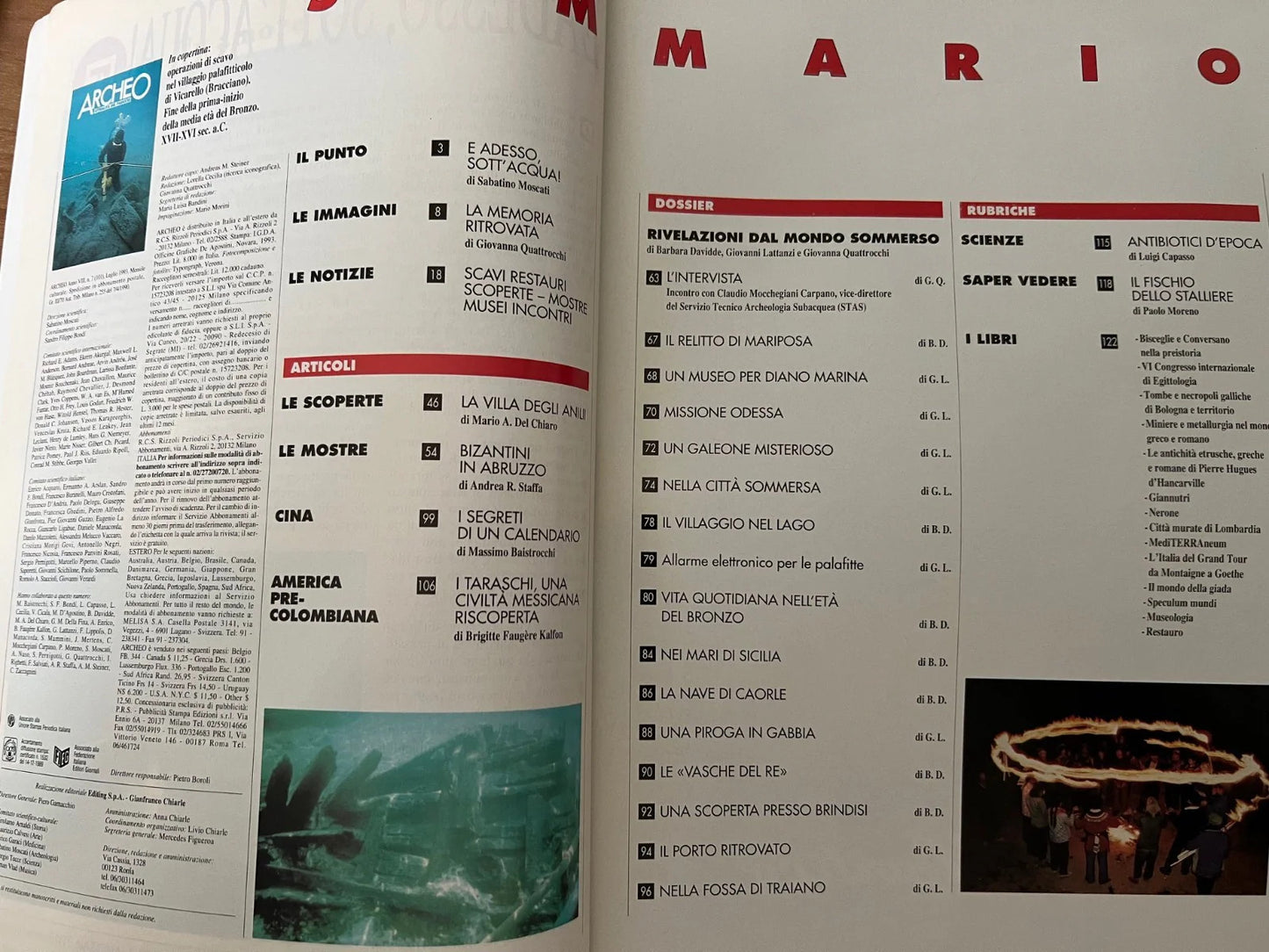 RIVELAZIONI DAL MONDO SOMMERSO ARCHEO ANNO VIII NUMERO 7 (101) DE AGOSTINI 1993