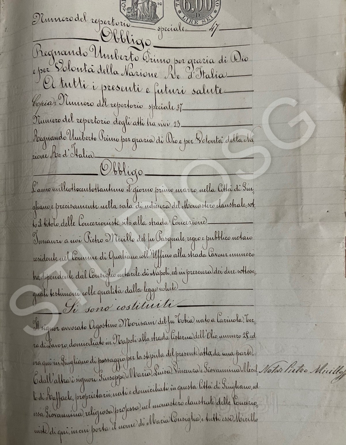 MANOSCRITTO 12 PAGINE 1881 PRINCIPESSA DI CAPUA PENELOPE CAROLINA SMITH BORBONE