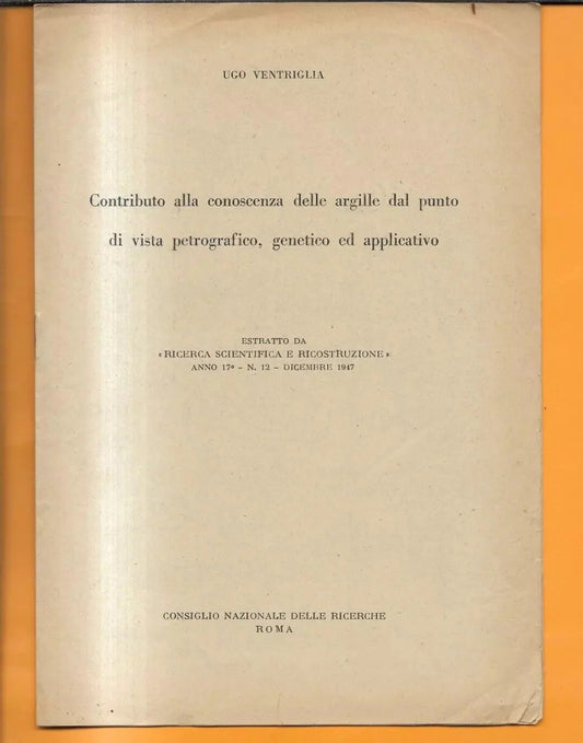 GEOLOGIA CONTRIBUTO ALLA CONOSCENZA DELLE ARGILLE DAL PUNTO DI VISTA PETROGRAFIC