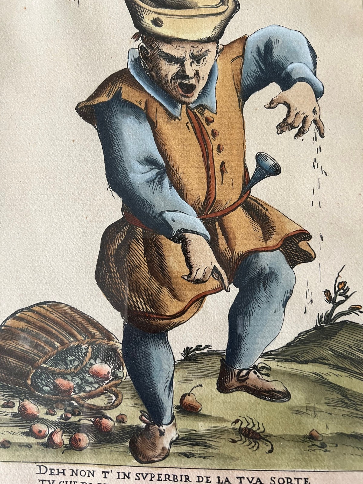 INCISIONE ACQUARELLATA OTTOBRE GIUSEPPE MARIA MITELLI 45 X 35 SCORPIONE