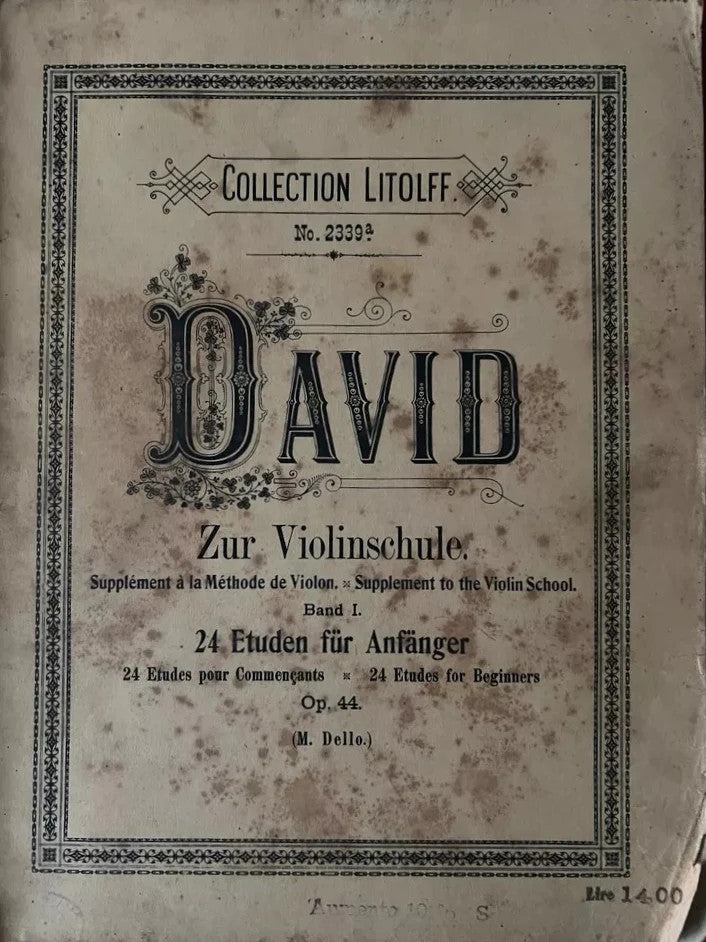 RARO SPARTITO FERDINAND DAVID VIOLINSCHULE , SCUOLA DI VIOLINO COLLECT. LITOLFF