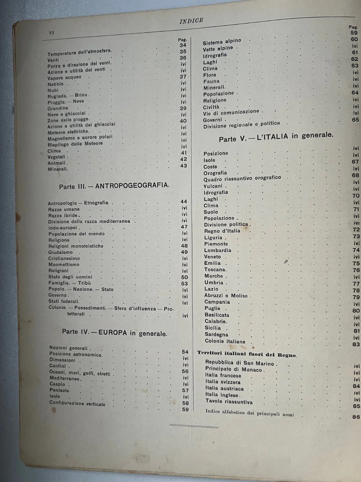 G. CORRADI TESTO ATLANTE DI GEOGRAFIA VOLUME PRIMO REMO SANDRON 1911 F. NONNI