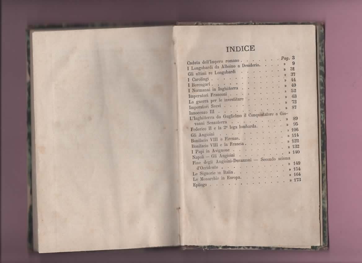 SOMMARIO DI STORIA DEL MEDIOEVO DI ERNESTO RICCI 1889 NAPOLI PRETE