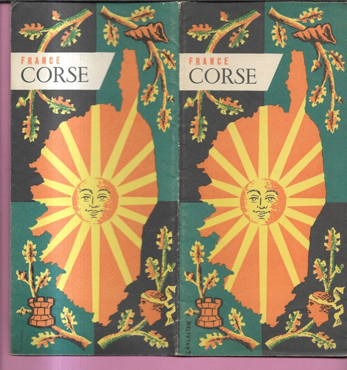1956 BROCHURE TURISTICA FRANCE CORSE CARTA, ILLUSTRAZIONI, FOTO